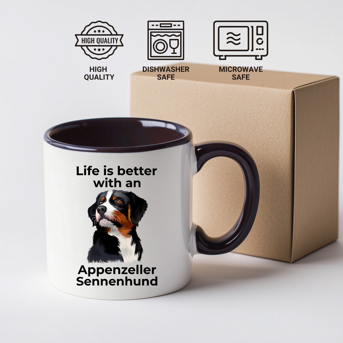 Life is Better with an Appenzeller Sennenhund – White Ceramic Mug for Dog Lovers - Mallard Moon