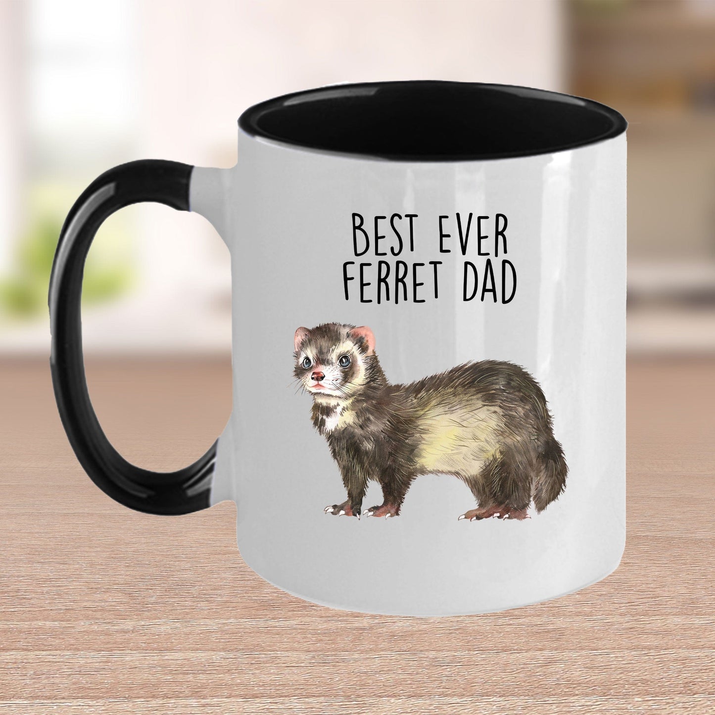Ferret Best Ever Dad or Mom Custom Ceramic Coffee Mug - Mallard Moon Gift Shop