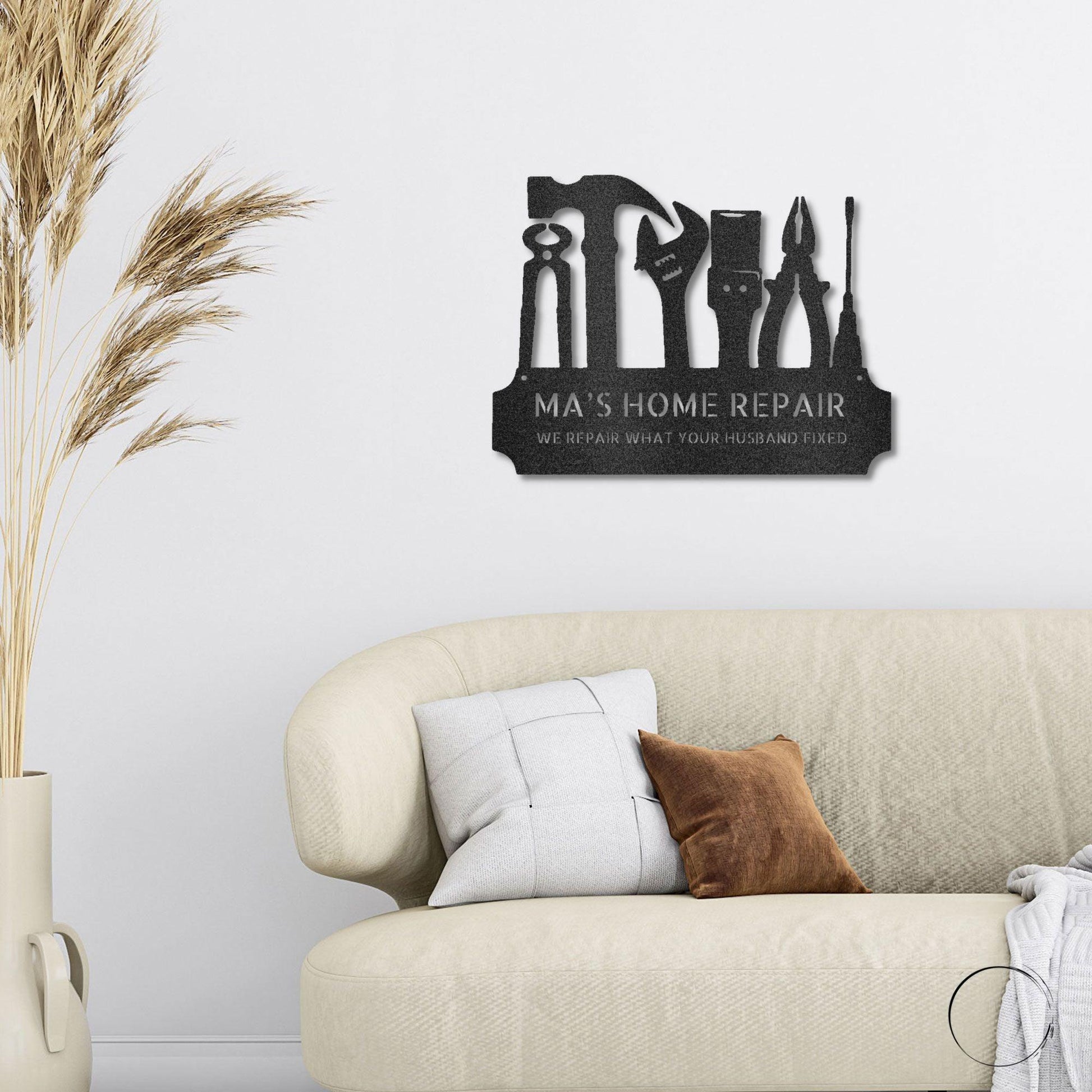 Personalized Tool Time Monogram Indoor Outdoor Steel Wall Sign - Mallard Moon Gift Shop