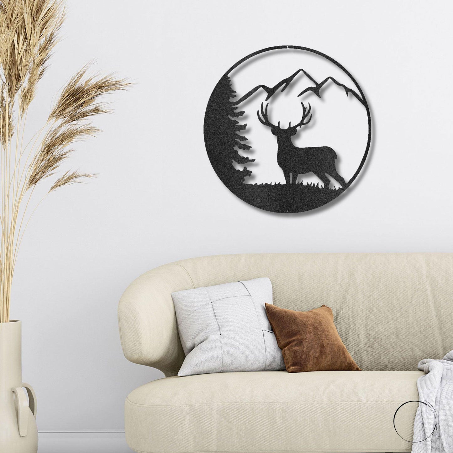 Deer Scene Metal Art Wall Sign - Mallard Moon Gift Shop