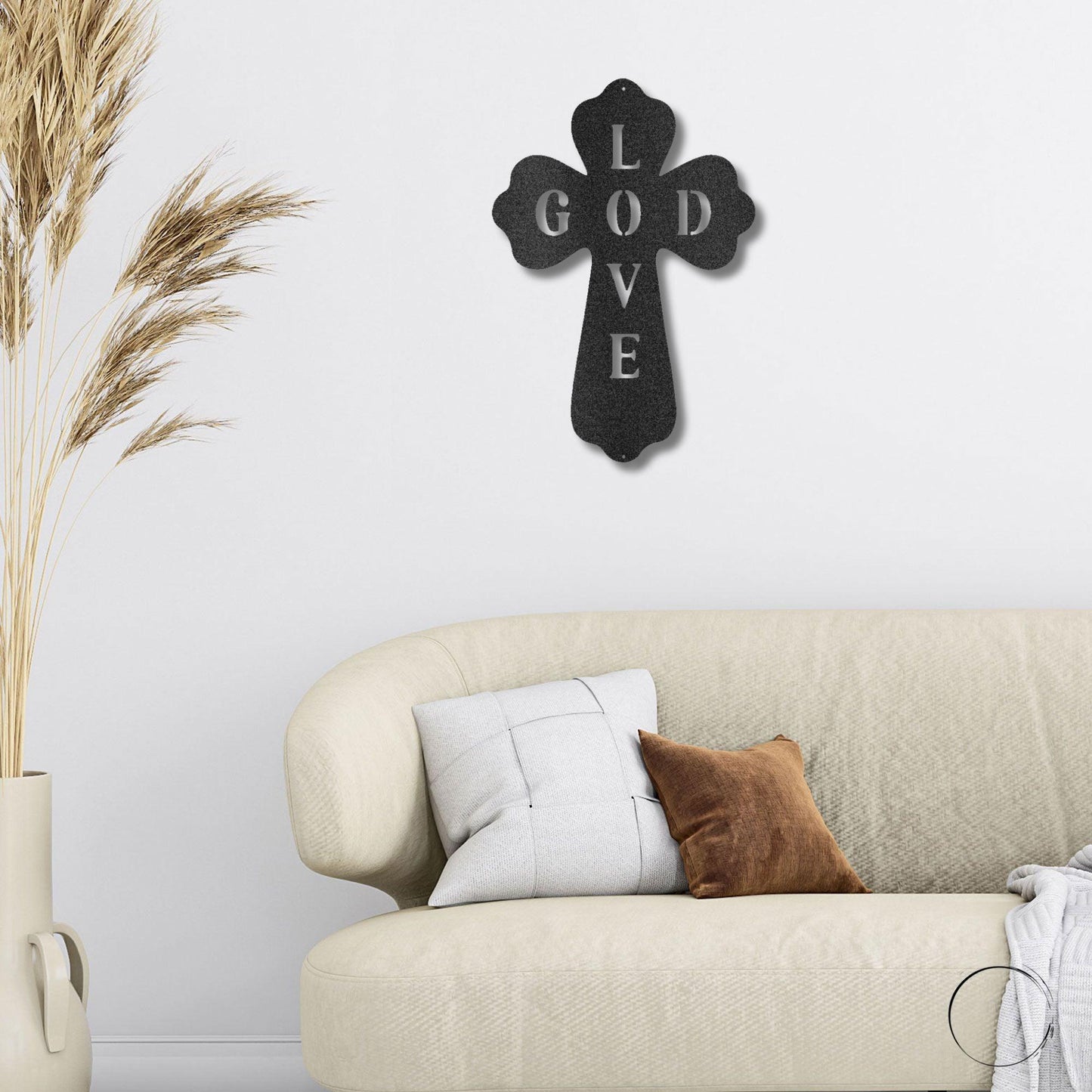 God Love Cross Metal Art Wall Sign - Mallard Moon Gift Shop