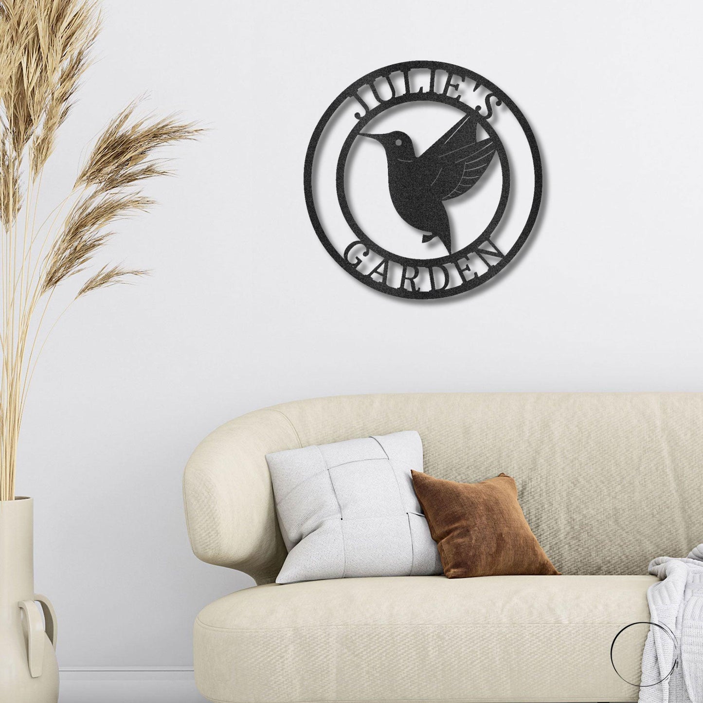 Hummingbird Monogram Personalized Metal Art Wall Sign - Mallard Moon Gift Shop