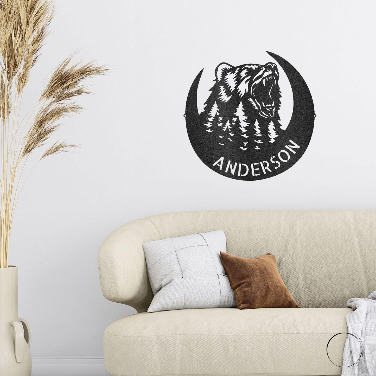 Roaring Bear Custom Name Indoor Outdoor Steel Wall Sign - Mallard Moon Gift Shop