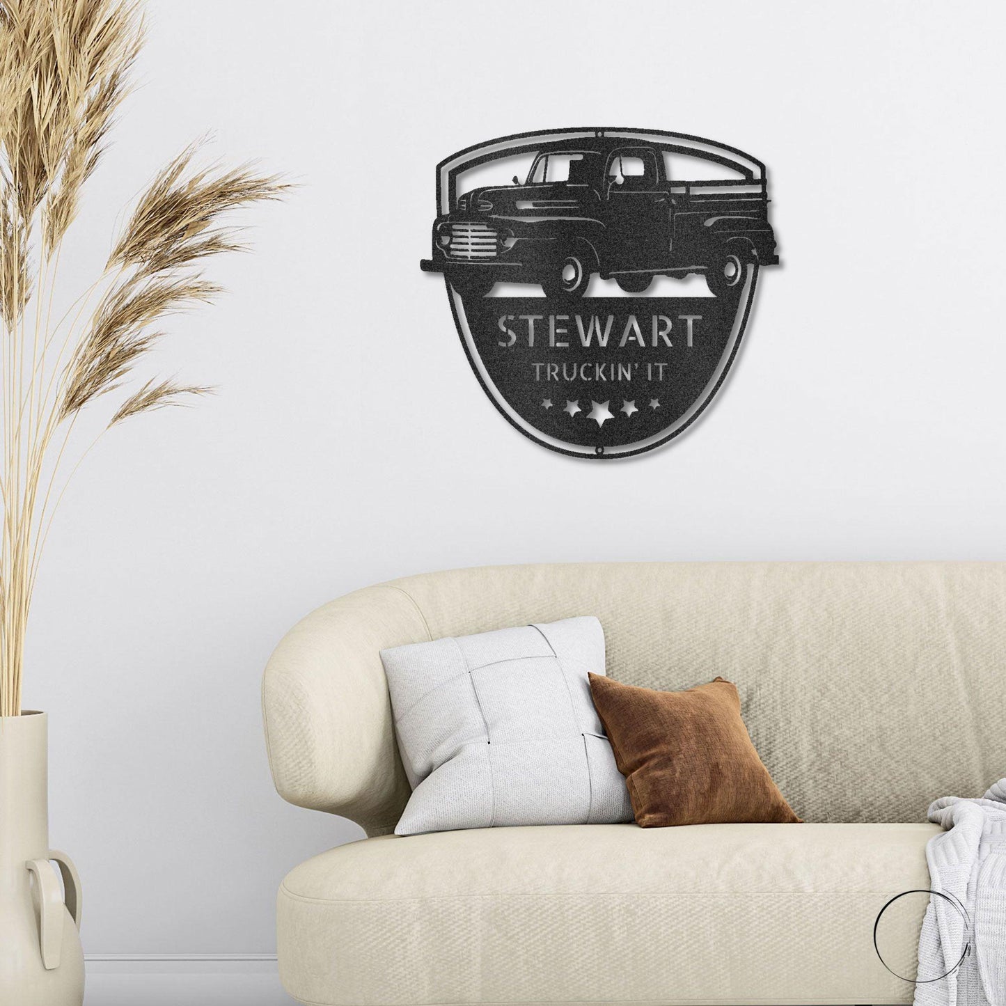 Classic Pickup Truck Personalized Steel Wall Sign - Mallard Moon Gift Shop