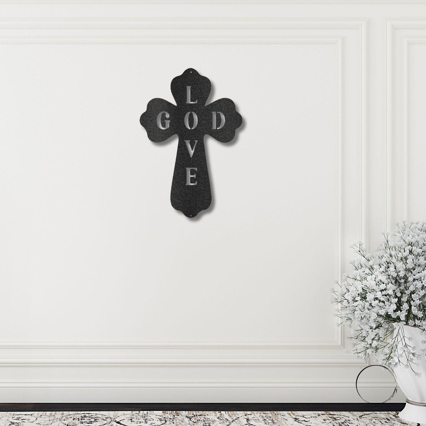 God Love Cross Metal Art Wall Sign - Mallard Moon Gift Shop