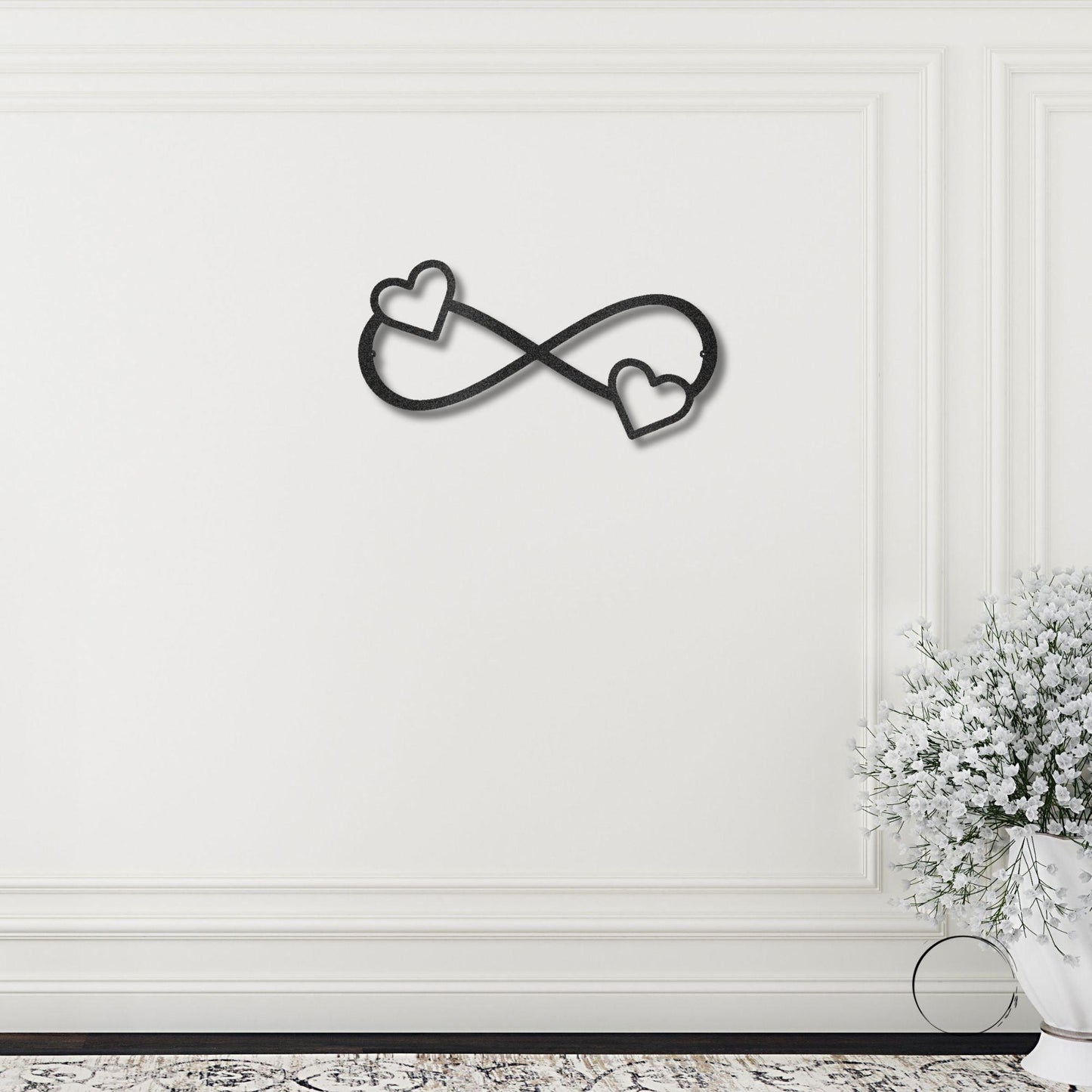 Double Heart Infinity Steel Wall Sign - Mallard Moon Gift Shop