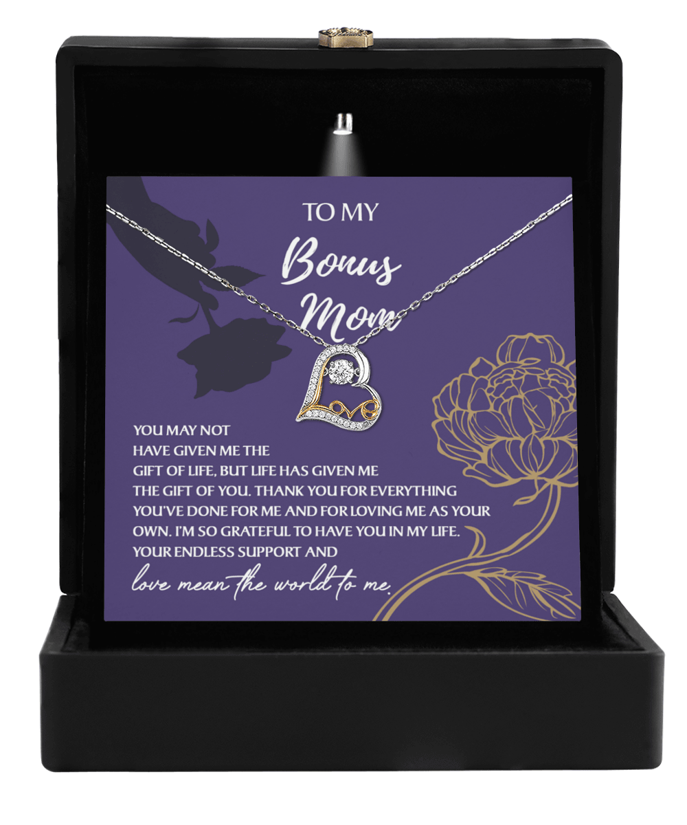 Bonus Mom Gift Thank You for Everything Heart Pendant Necklace - Mallard Moon Gift Shop