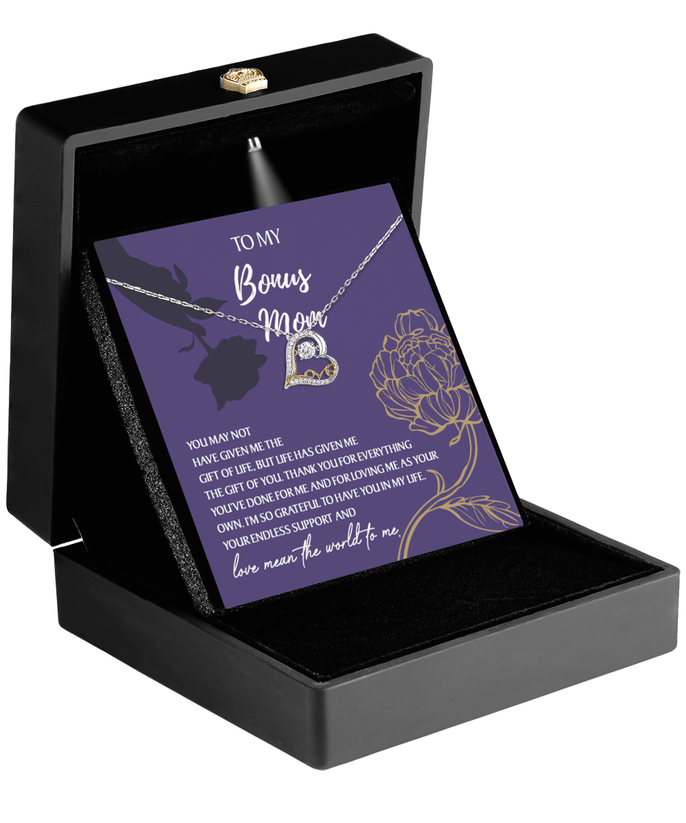 Bonus Mom Gift Thank You for Everything Heart Pendant Necklace - Mallard Moon Gift Shop