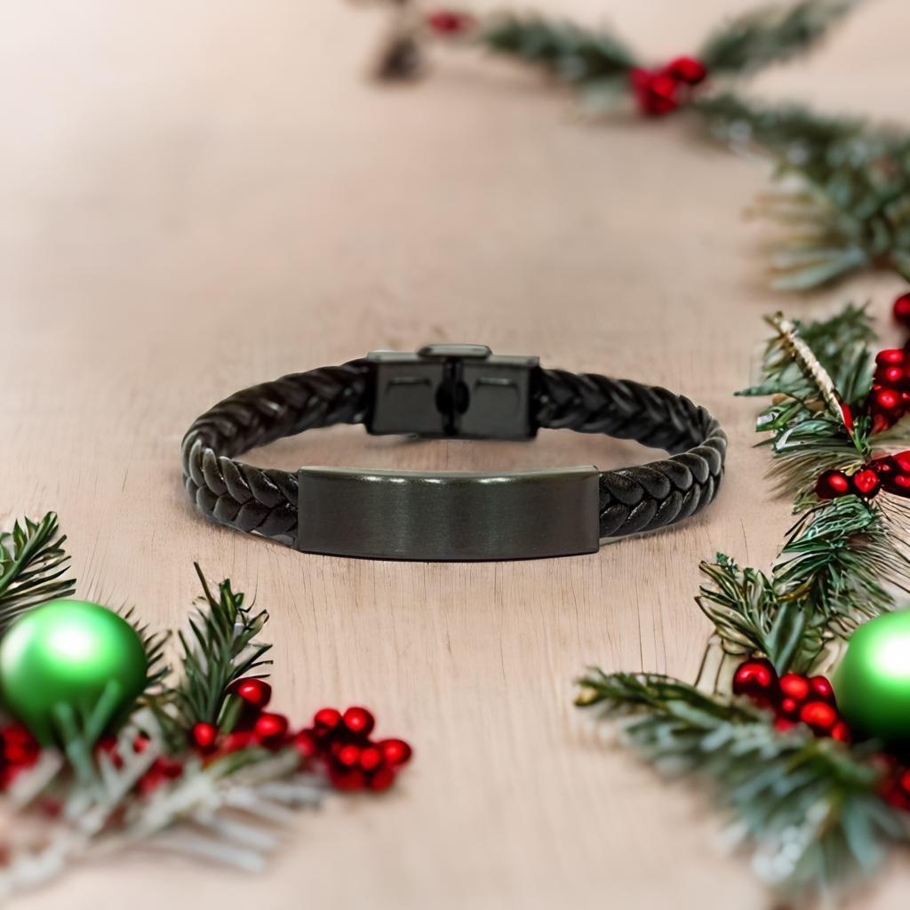 Stepbrother Christmas Perfect Gifts, Stepbrother Black Rope Bracelet, Motivational Stepbrother Engraved Gifts, Birthday Gifts For Stepbrother, To My Stepbrother Life is learning to dance in the rain, finding good in each day. I'm always with you - Mallard Moon Gift Shop