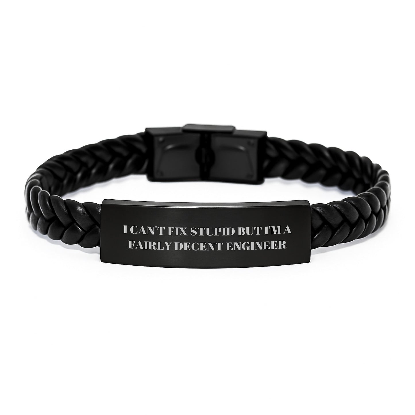 Funny Engineer Gifts for Him from Friends, Funny Interlaced Leather Bracelet for Engineer Men, Christmas Unique Jewelry - Image 1