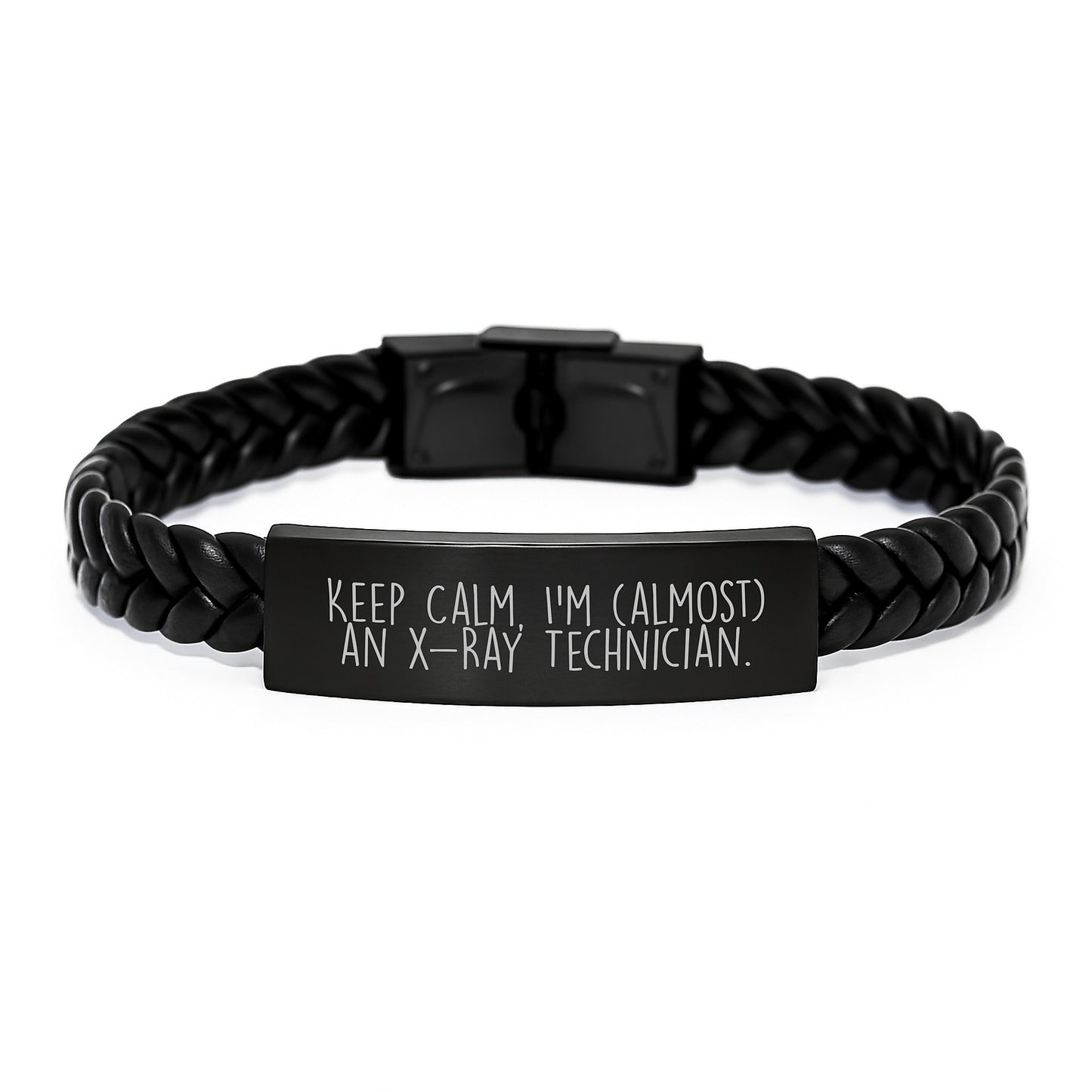 X-Ray Technician Christmas Unique Gifts from Friends and Family - Funny Interlaced Leather Bracelet for Him or Her - X-Ray Technician Inspired - Image 1