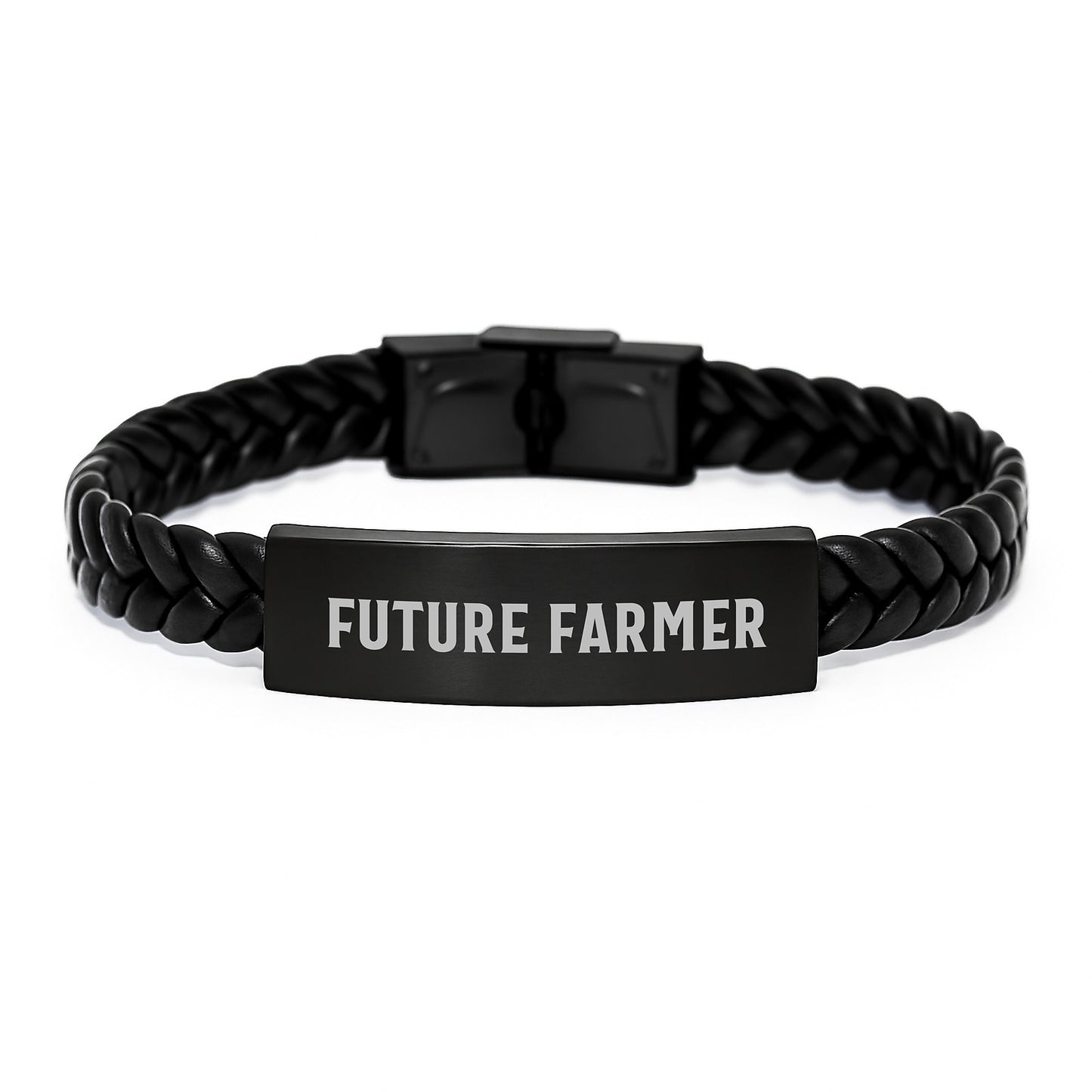 Future Farmer Gifts for Him, Funny Inspirational Leather Interlaced Bracelet, Christmas Unique Gifts from Friends to Family - Image 1