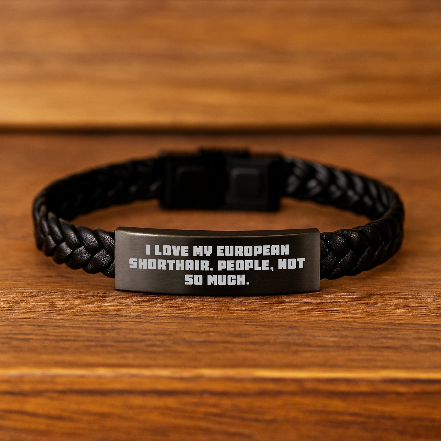 European Shorthair Cat Lover Gifts from Friends, Inspirational Interlaced Leather Bracelet for Women, Funny Quote, Unique Graduation Gifts for Her - Image 2
