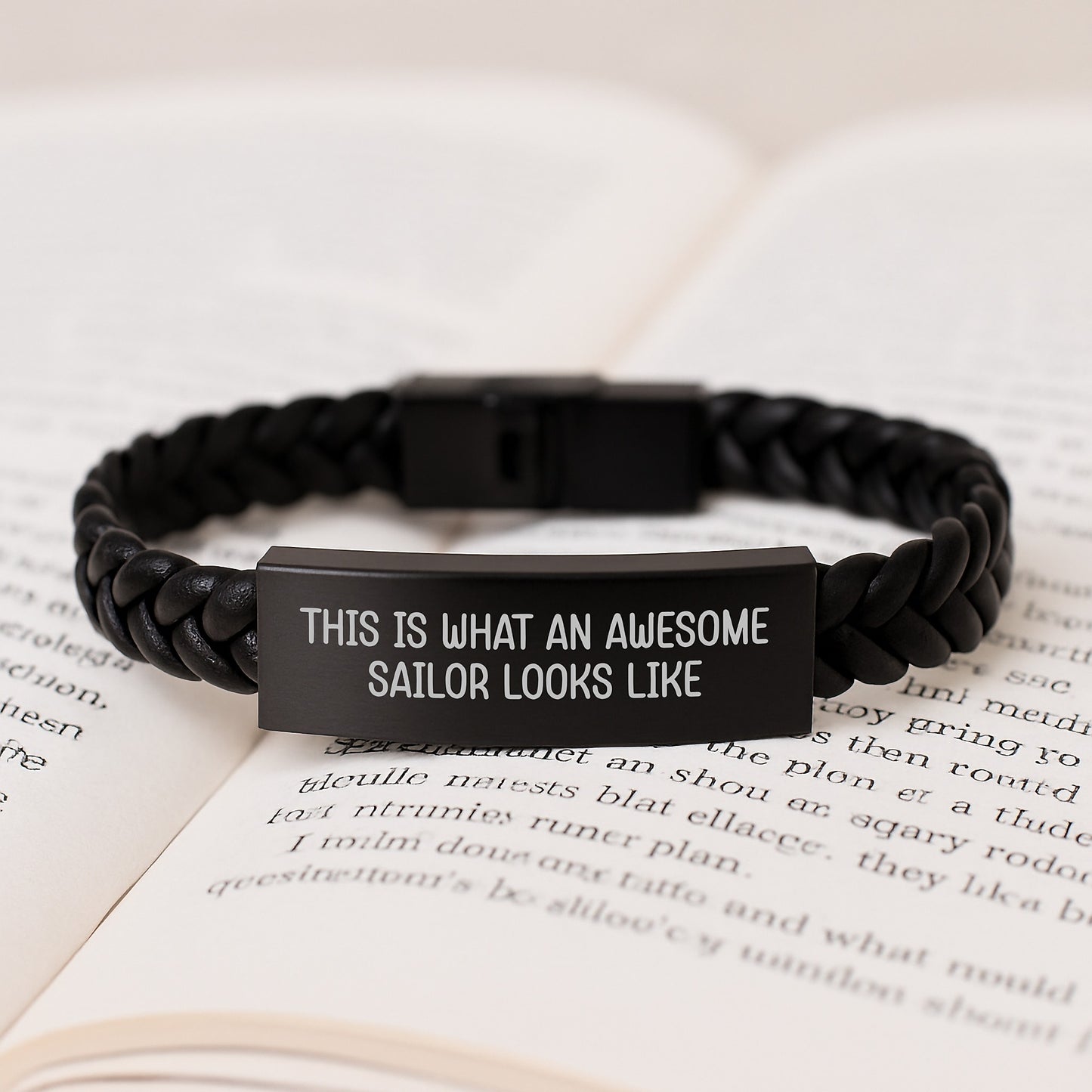 Funny Sailor Gifts from Friends - This Is What An Awesome Sailor Looks Like Interlaced Leather Bracelet for Graduation Unique Gifts for Men - Image 3