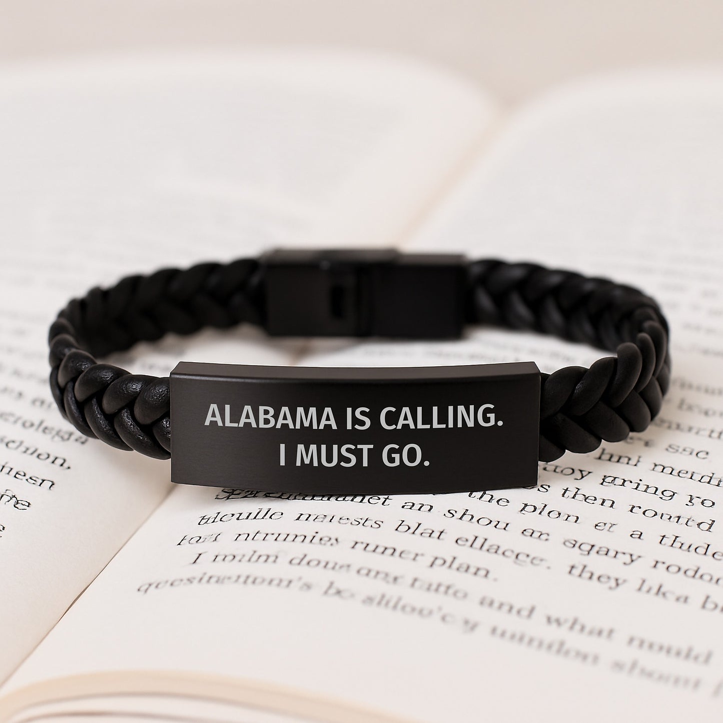 Alabama Calling Interlaced Leather Bracelet, Funny Quote Gifts for Men from Friends Birthday Unique Gifts - Image 3