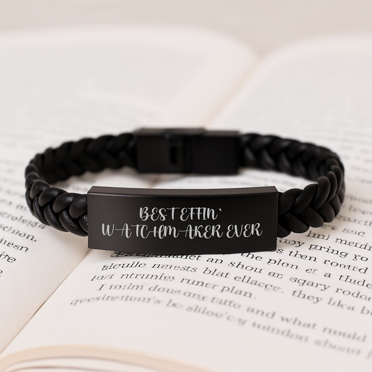 Funny Watchmaker Gifts, Best Effin' Watchmaker Ever Quote, Interlaced Leather Bracelet for Men, Women, Friends, Coworkers, Family, Graduation Unique Gifts from Watchmaker - Image 3