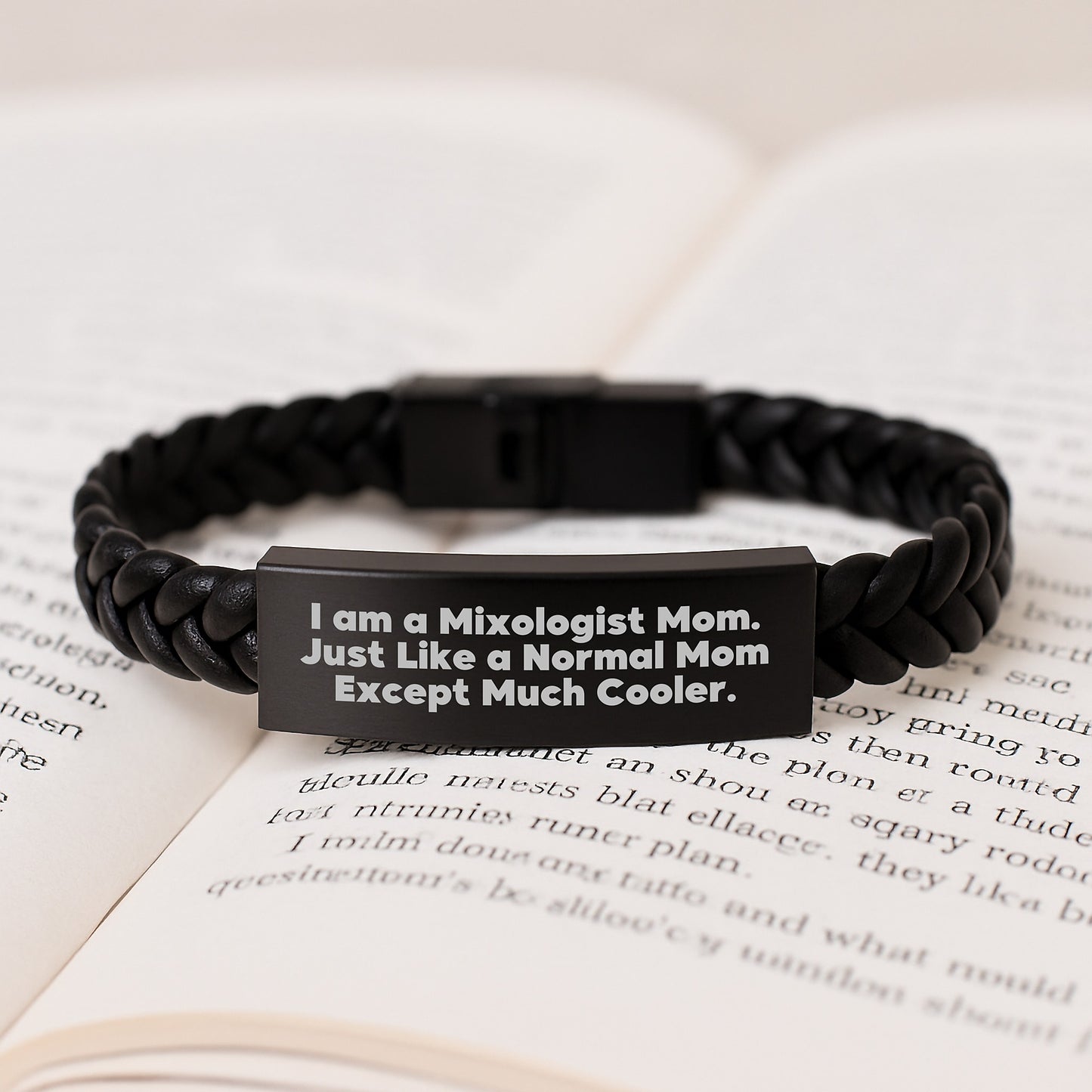 Funny Mixologist Gifts from Mom - Unique Interlaced Leather Christmas Bracelet for Women - I Am A Mixologist Mom Quotes - Image 3