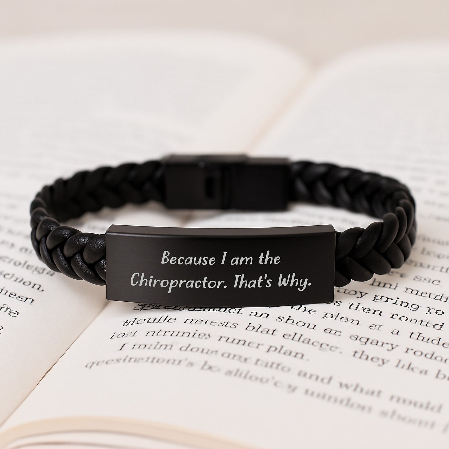 Chiropractor Gifts from Friends - Interlaced Leather Bracelet with Funny Quote Because I Am The Chiropractor. That's Why. - Graduation Unique Gifts for Men or Women - Image 3