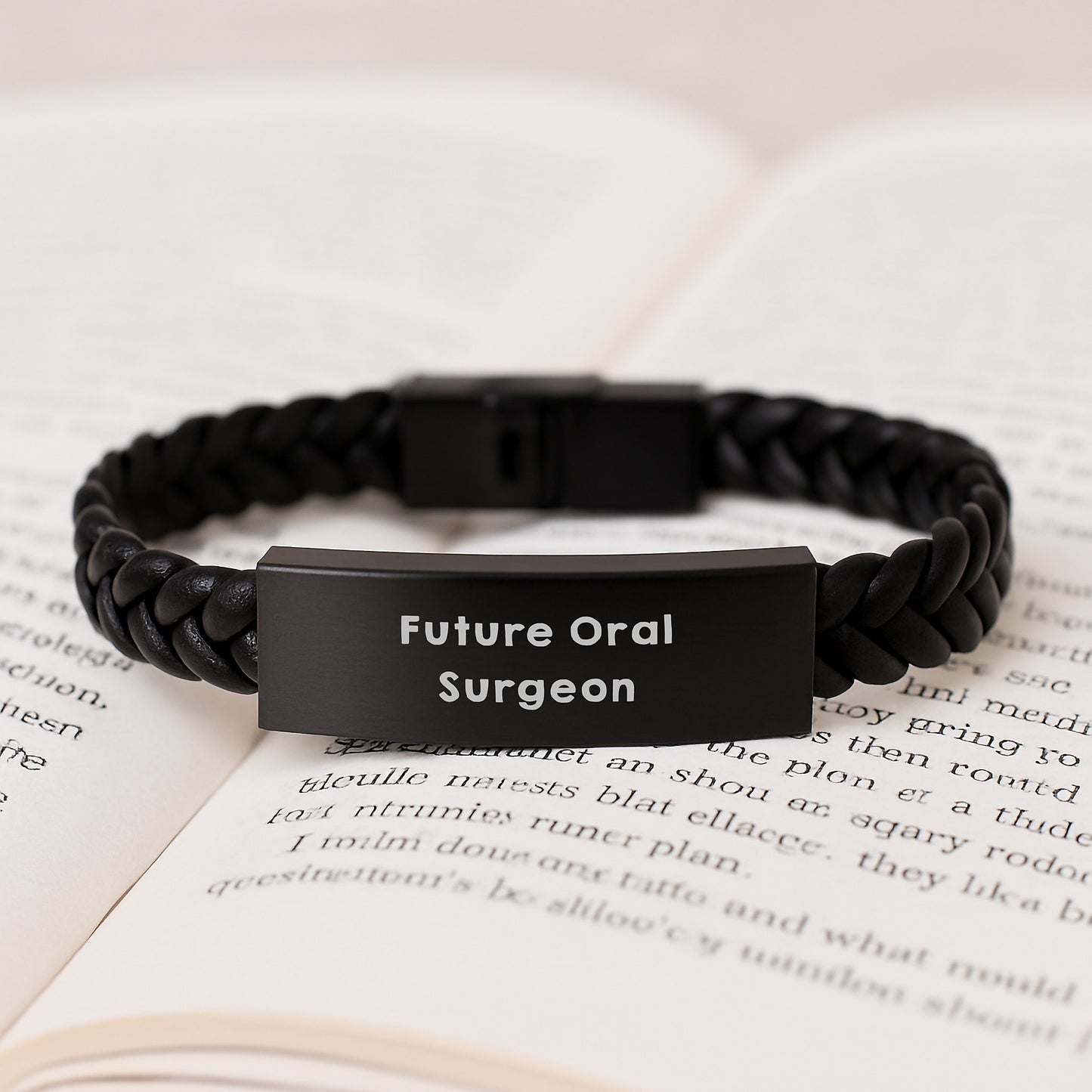 Funny Future Oral Surgeon Gifts from Men to Oral Surgeon Christmas Unique Gifts Interlaced Leather Bracelet with Quote - Image 3