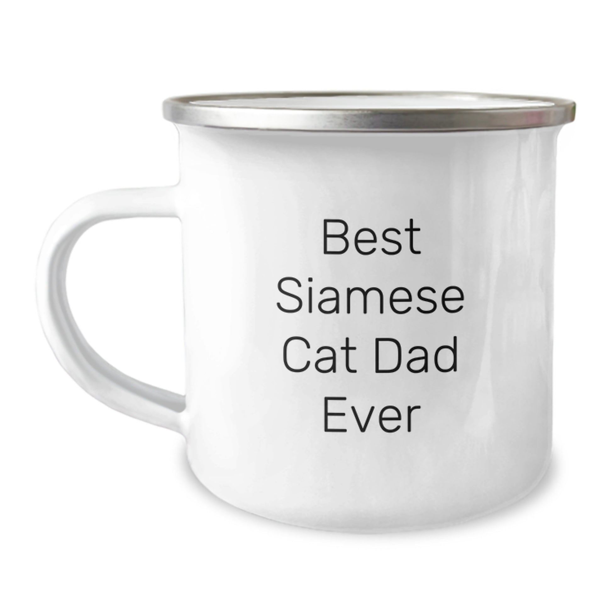 Funny Siamese Cat Dad Graduation Gifts from Friends, 'Best Siamese Cat Dad Ever' Camping Mug for Men, Women, Family, 12 oz Stainless Steel with Enamel Finish - Image 1
