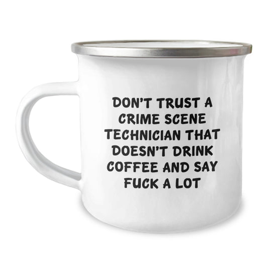Funny Crime Scene Technician Camping Mug for Christmas Unique Gifts from Men to Friends - Image 1