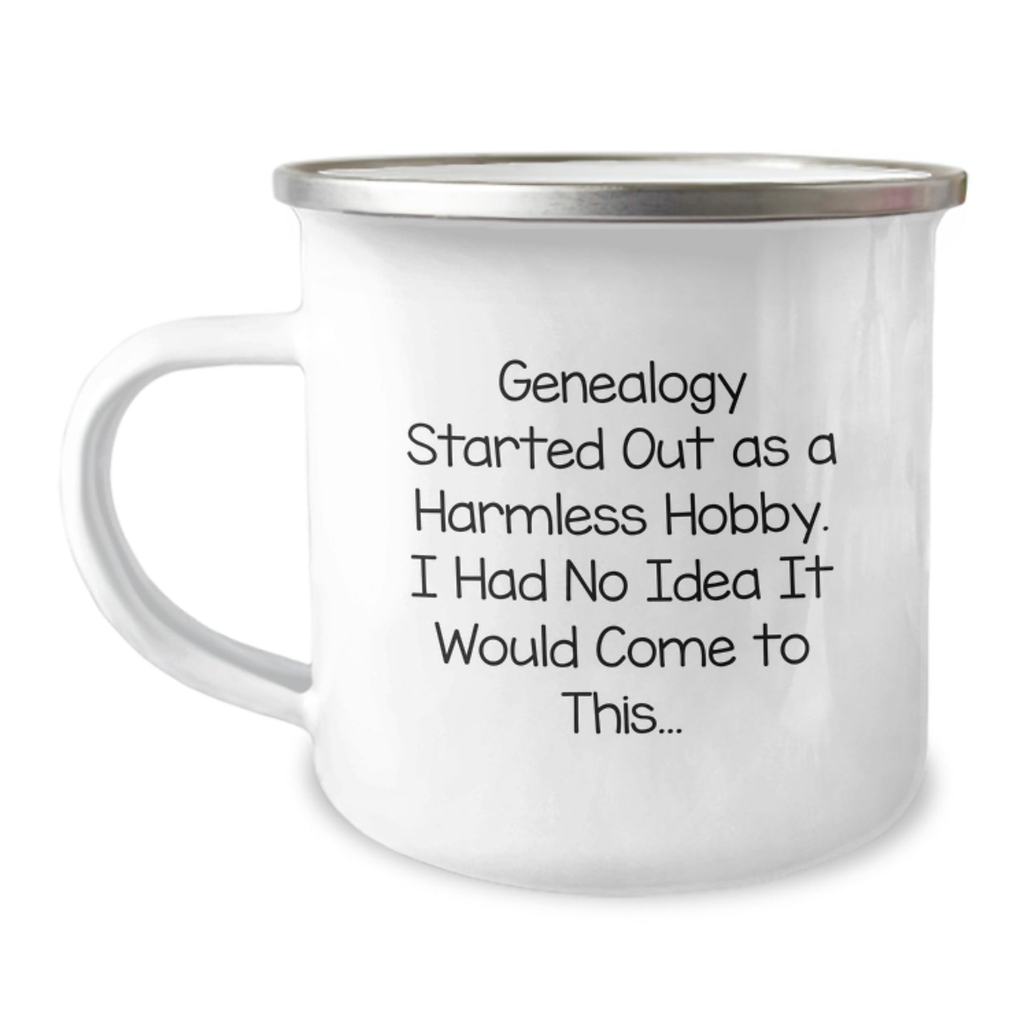 Gifts from Family for Genealogy Lovers, Funny Genealogy Started Out As A Harmless Hobby Camping Mug for Christmas Unique Gifts - Image 1