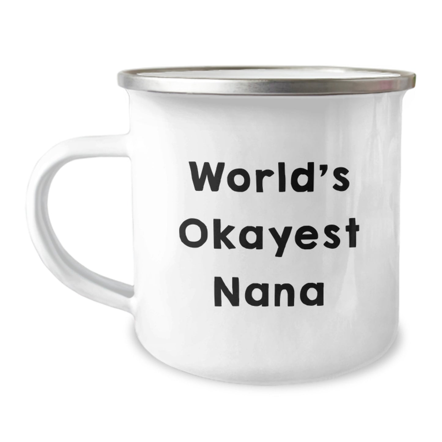 Funny Gift for Nana - 'World's Okayest Nana' Camping Mug, Perfect for Grandma Christmas Unique Gifts from Family - Image 1