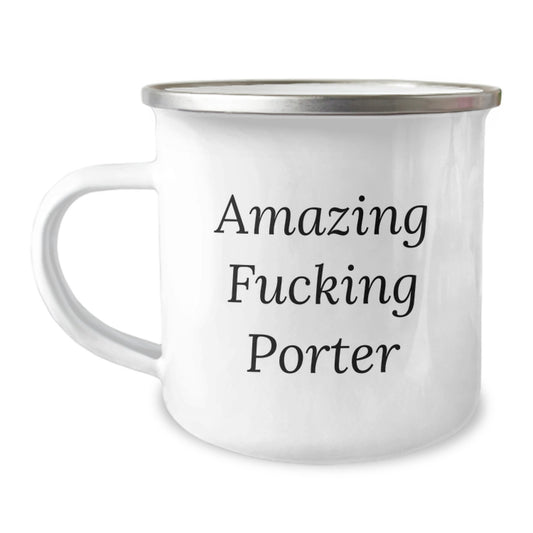 Funny Quote Gifts from Friends to Porter Birthday Unique Camping Mug for Adventure Lovers - Image 1