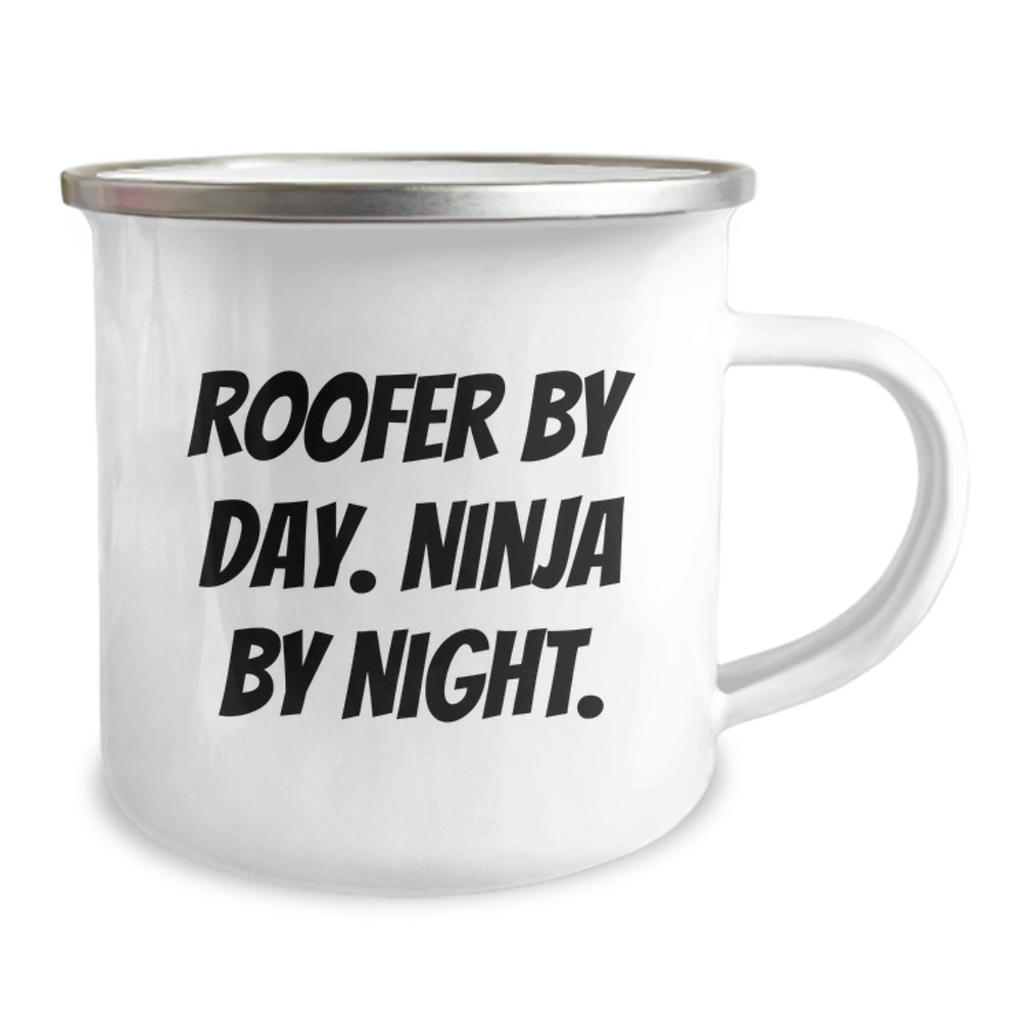 Roofer Gifts, Funny Quote, Unique Camping Mug for Graduation, Gifts from Family to Roofer By Day. Ninja By Night. - Image 2