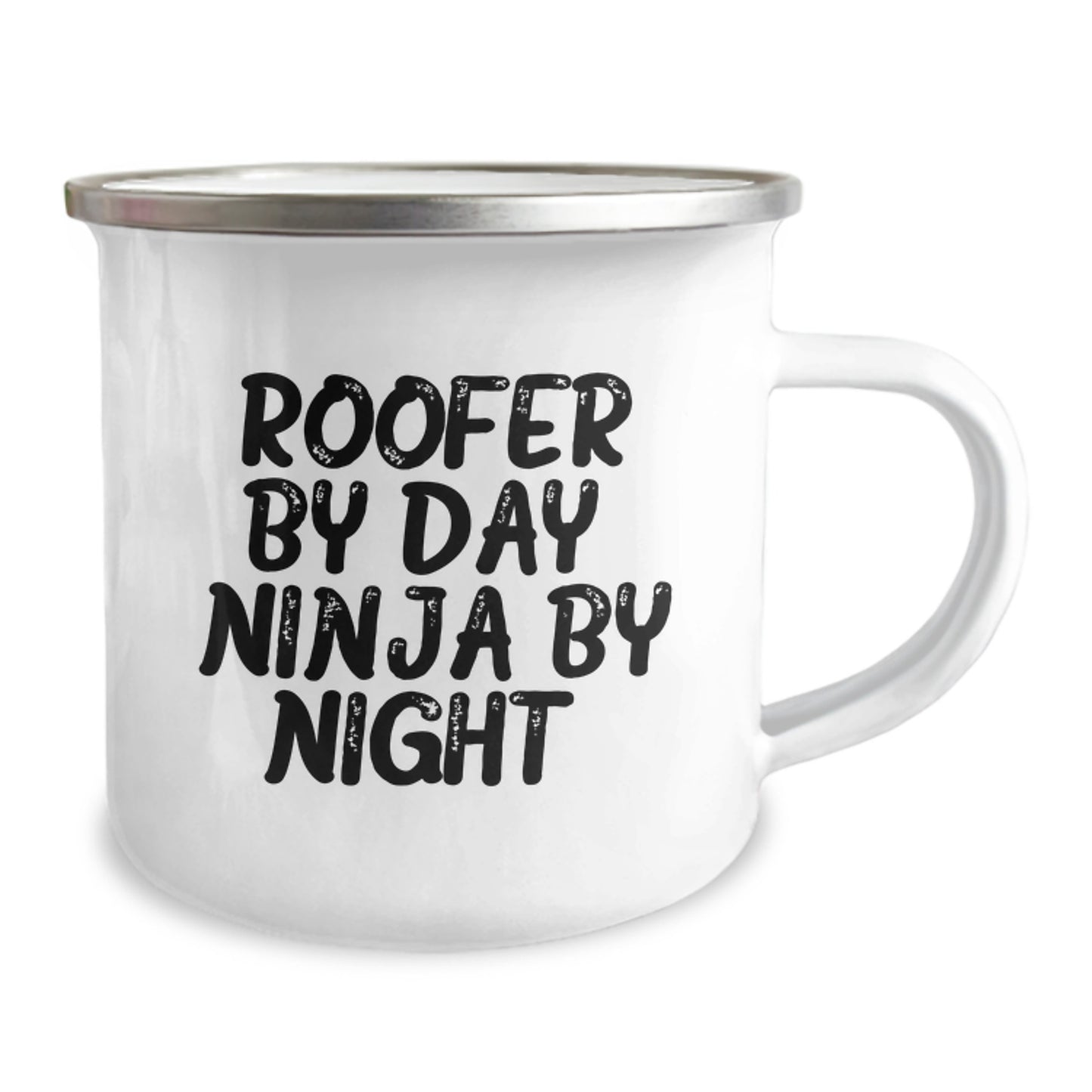 Roofer Gifts from Men, Roofer By Day Ninja By Night Funny Graduation Unique Gifts, Camping Mug for Roofer, 12 oz Stainless Steel with Enamel Finish - Image 2