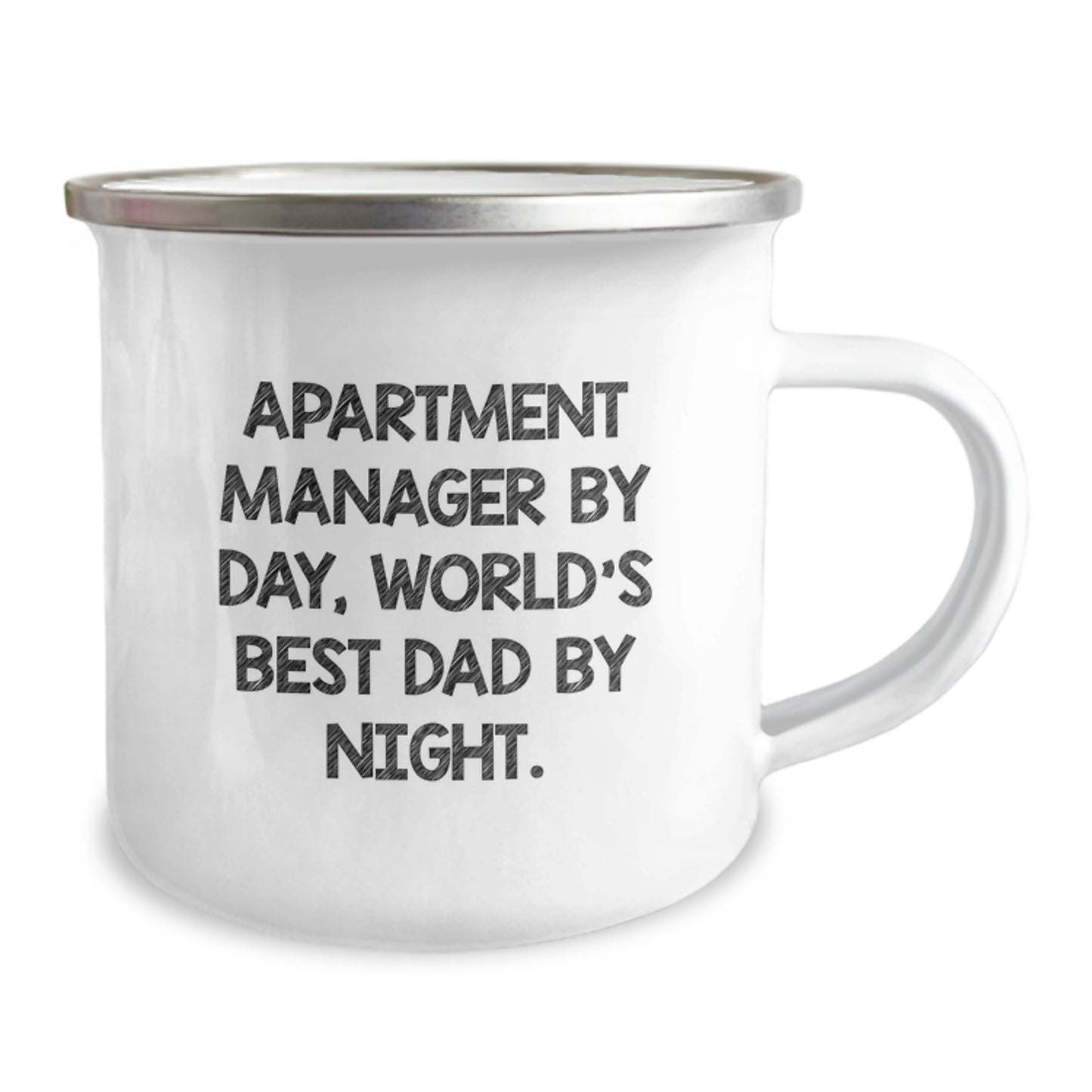 Apartment Manager Gifts By Day, Funny Camping Mugs By Night, Gifts from Family for Graduation Unique Gifts, Apartment Manager by Day, World's Best Dad By Night. - Image 2