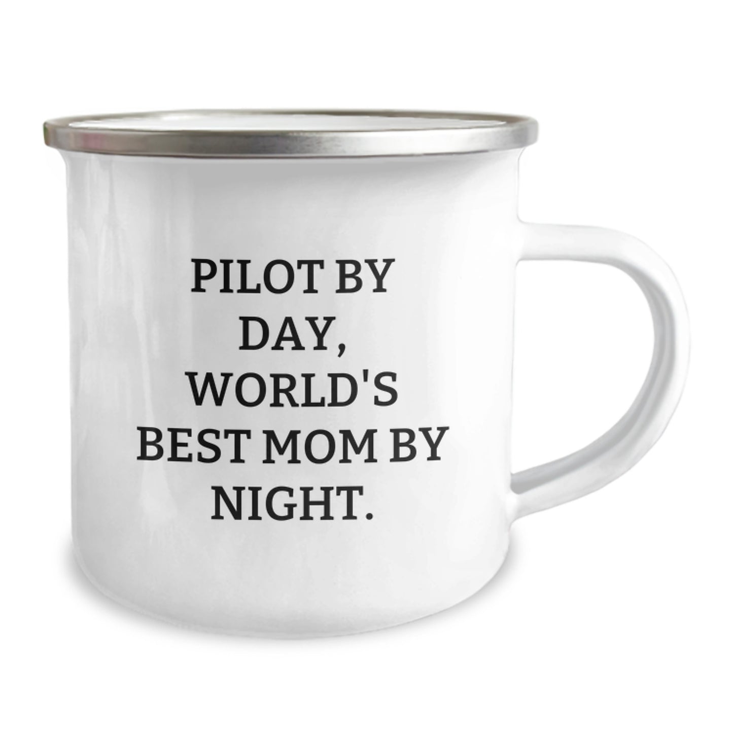 Pilot's Daily Fuel, World's Best Mom's Nighttime Cheer, 12 oz Camping Mug for Graduation Gifts from Family, Friends or Coworkers - Image 2