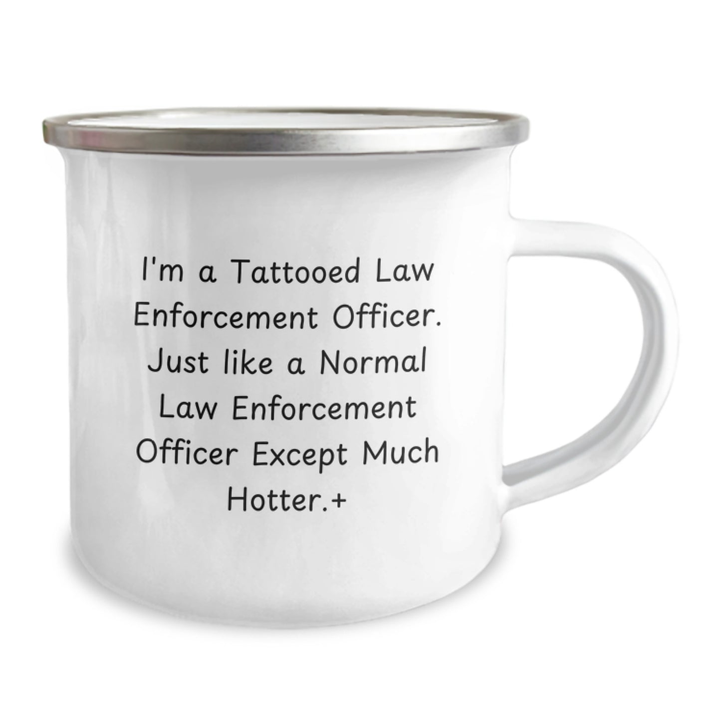 Tattooed Law Enforcement Officer Camping Mug, Funny Birthday Unique Gifts from Friends, Unique Men's Law Enforcement Officer Gifts - Image 2