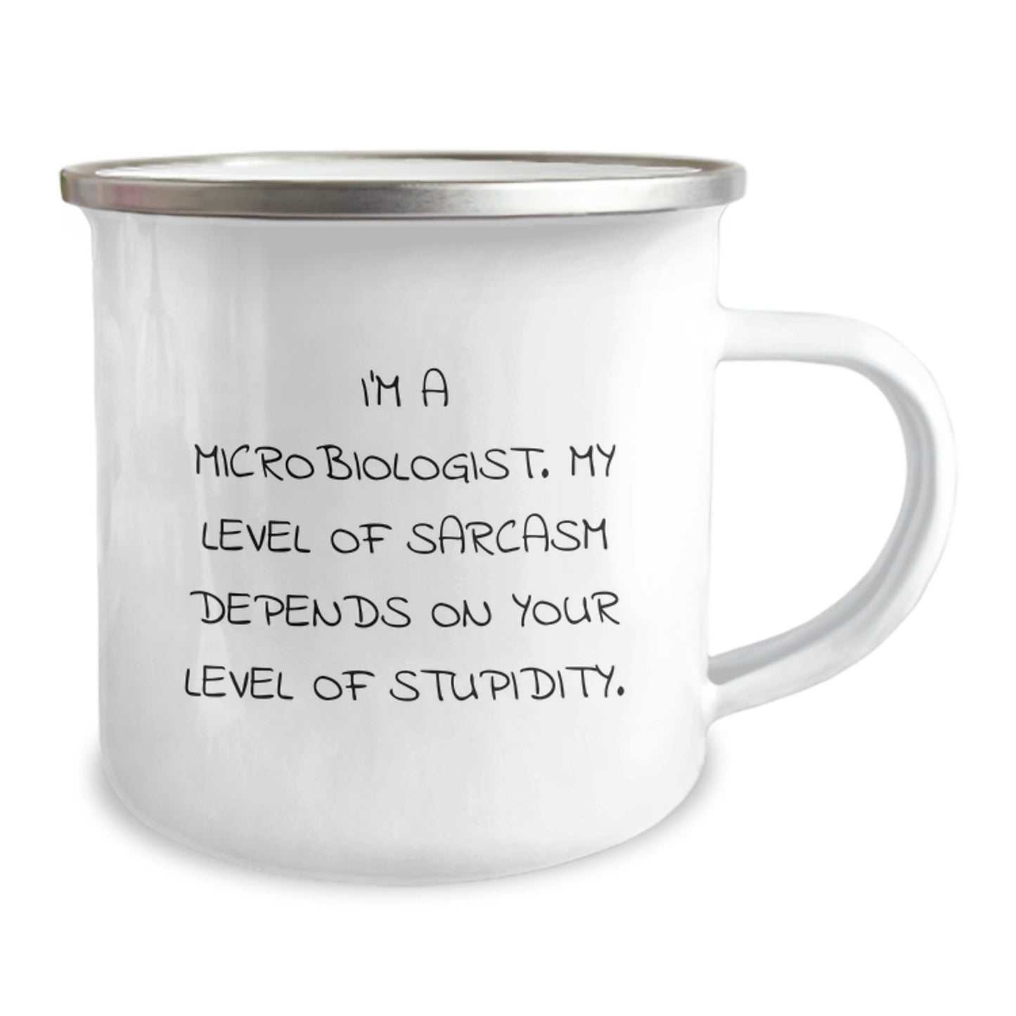 Funny Microbiologist Gifts from Friends - I'm A Microbiologist My Level Of Sarcasm Depends On Your Level Of Stupidity Christmas Unique Camping Mug for Microbiologist Men Women Coworkers Family - Image 2