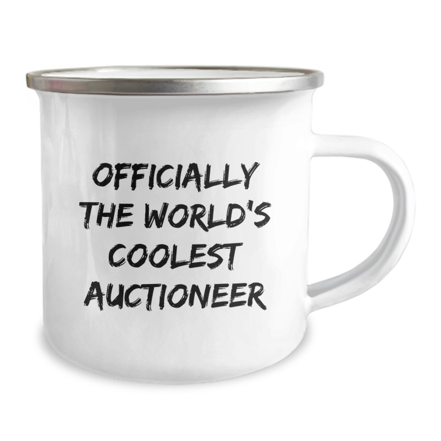 Funny Auctioneer Gifts for Men - 'Officially The World's Coolest Auctioneer' Camping Mug, Unique Christmas Memorable Presents from Family, Friends, and Coworkers - Image 2