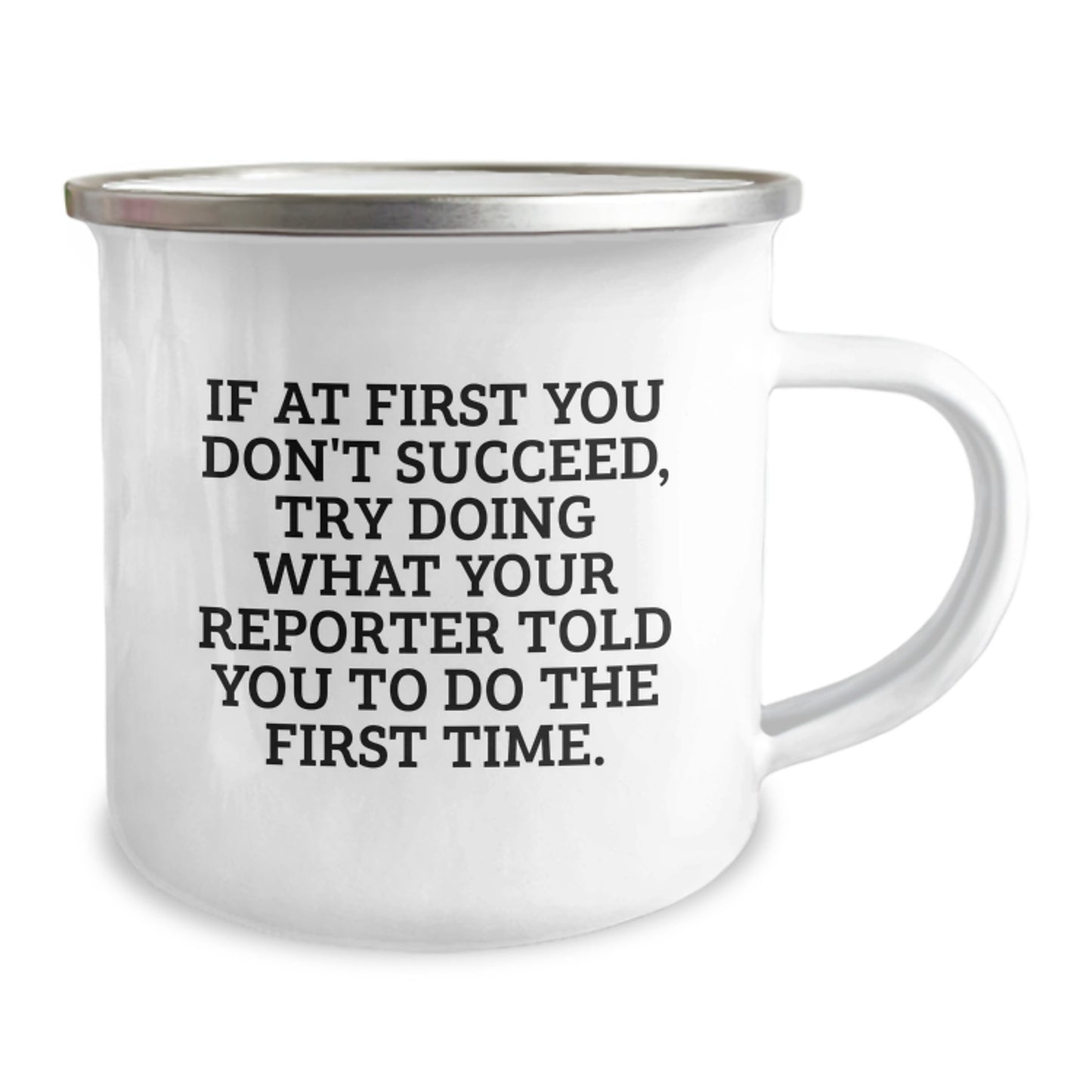 Funny Reporter Gifts from Friends - Camping Mug for Reporter on Christmas Unique Gifts - Image 2