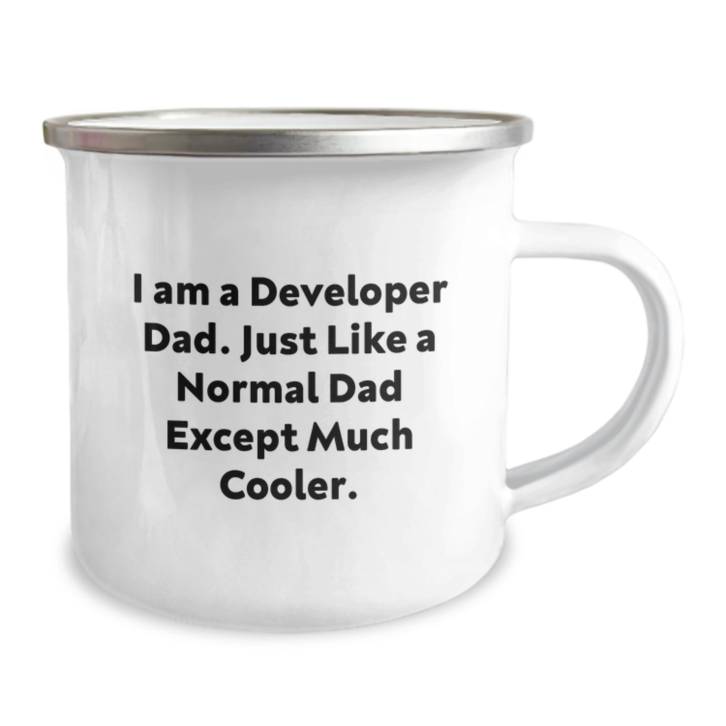 Funny Developer Gifts from Dad, Unique Graduation Gifts for Developer Men, I Am A Developer Dad Camping Mug - Image 2