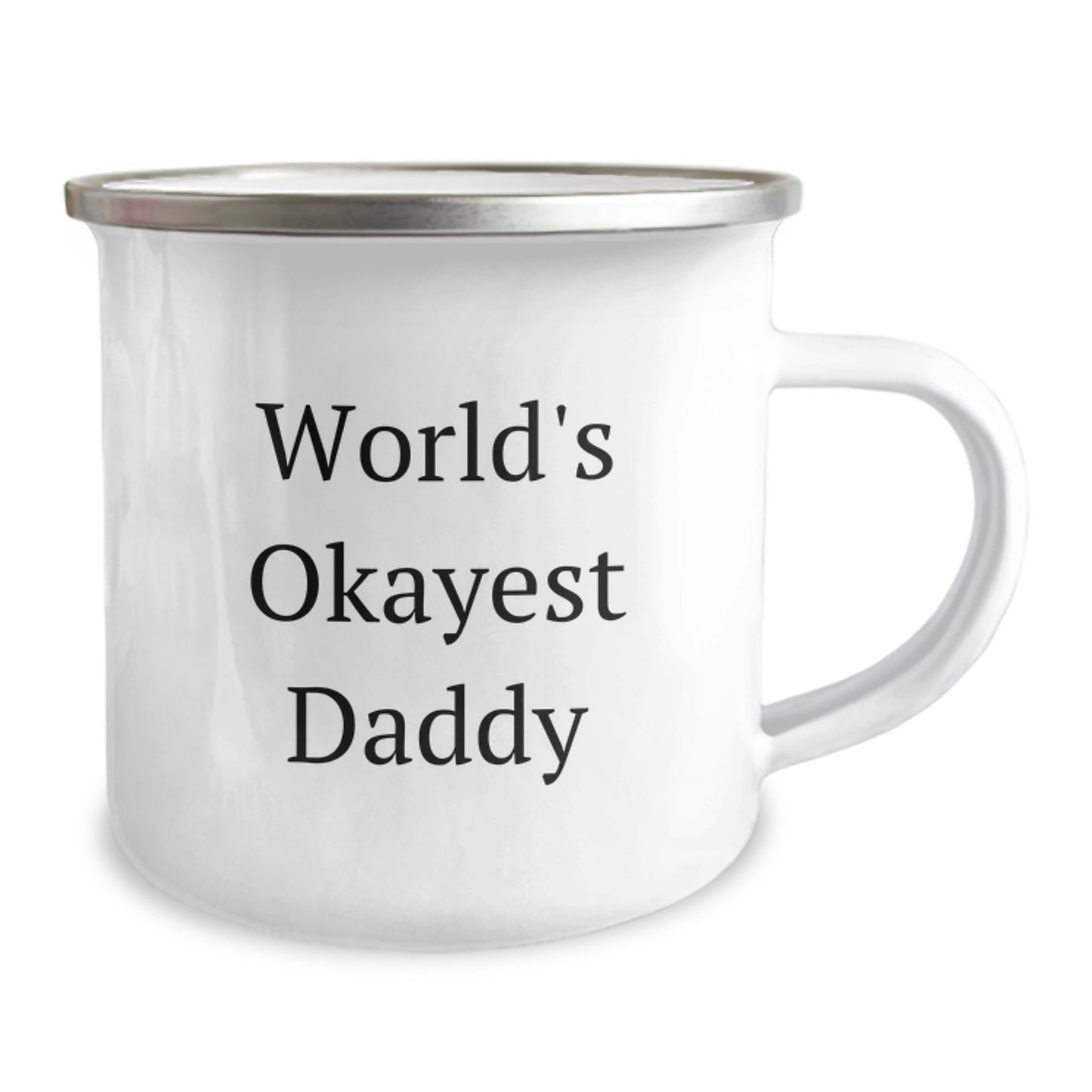 Funny Daddy Camping Mug Gifts from Men to World's Okayest Daddy, Perfect for Christmas Unique Gifts - Image 2