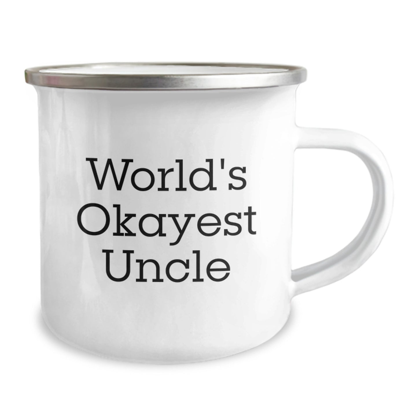 Funny Gifts from Men to Uncle, Unique Christmas Unique Gifts for Best Uncle Ever - World's Okayest Uncle Camping Mug - Image 2
