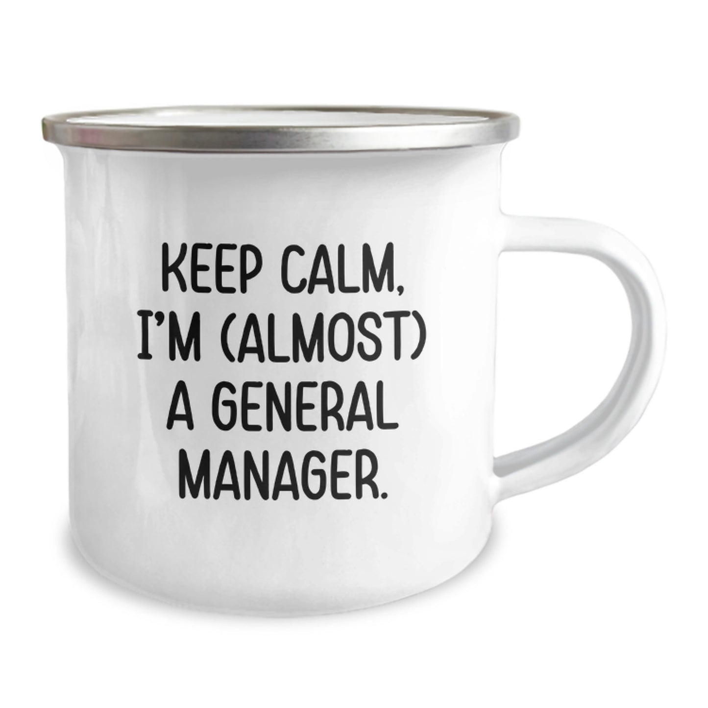 Funny General Manager Gifts for Men Camping Mug, 'Keep Calm I'm (almost) A General Manager.' Birthday Unique Gifts from Friends - Image 2