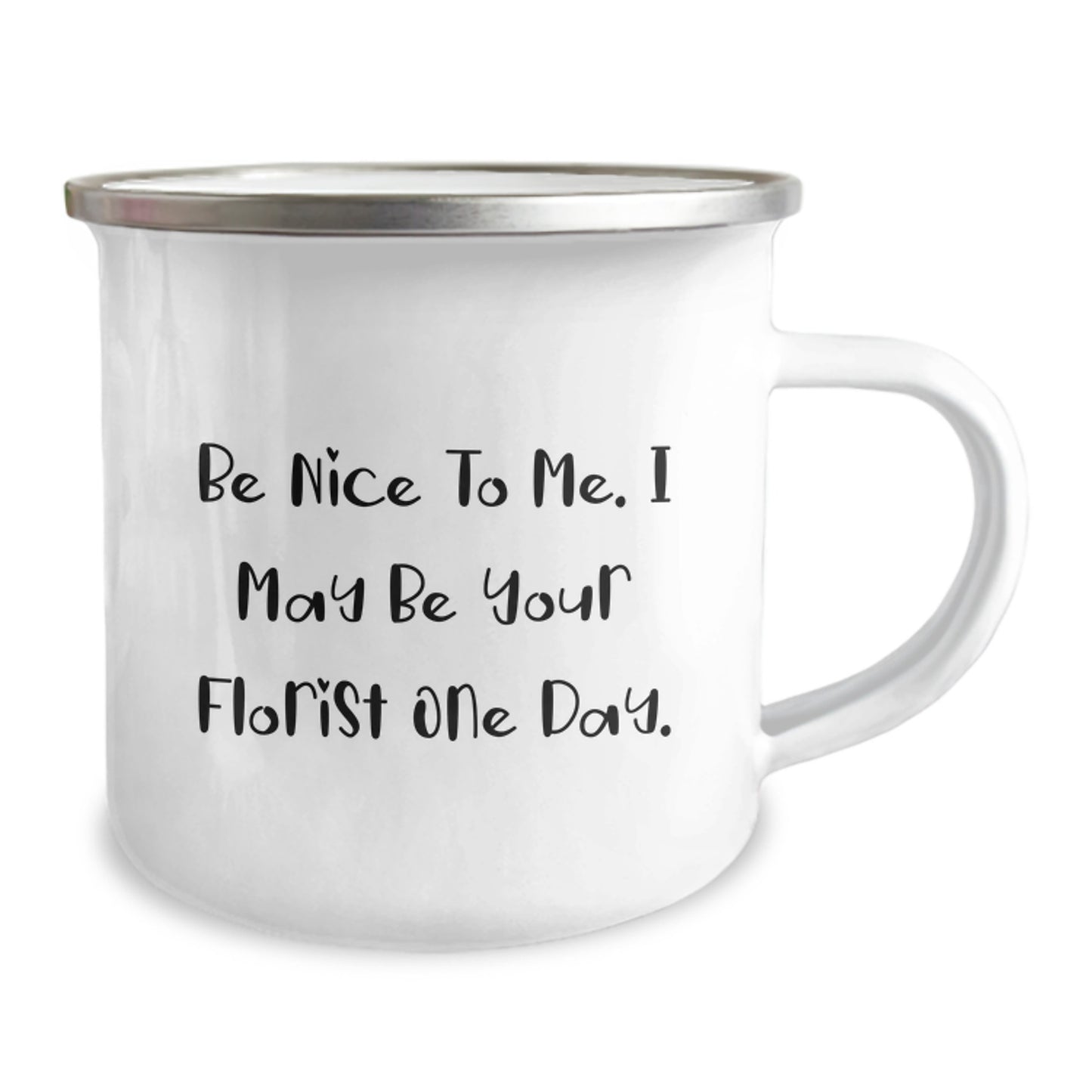 Funny Florist Gifts Christmas Unique Mug, Gifts from Men for Florist Friends, Camping Mug Enamel Finish - Image 2