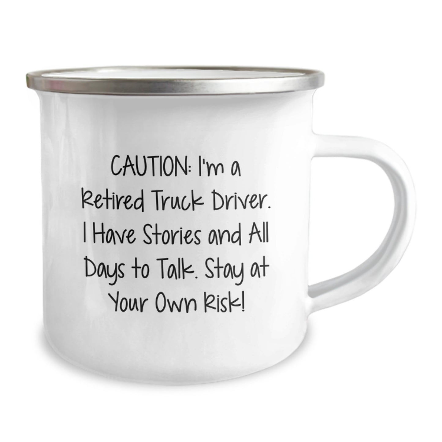Funny Truck Driver Gifts for Men - Camping Mug with Caution I'm A Retired Truck Driver - Unique Christmas Unique Gifts from Friends to Family - Image 2
