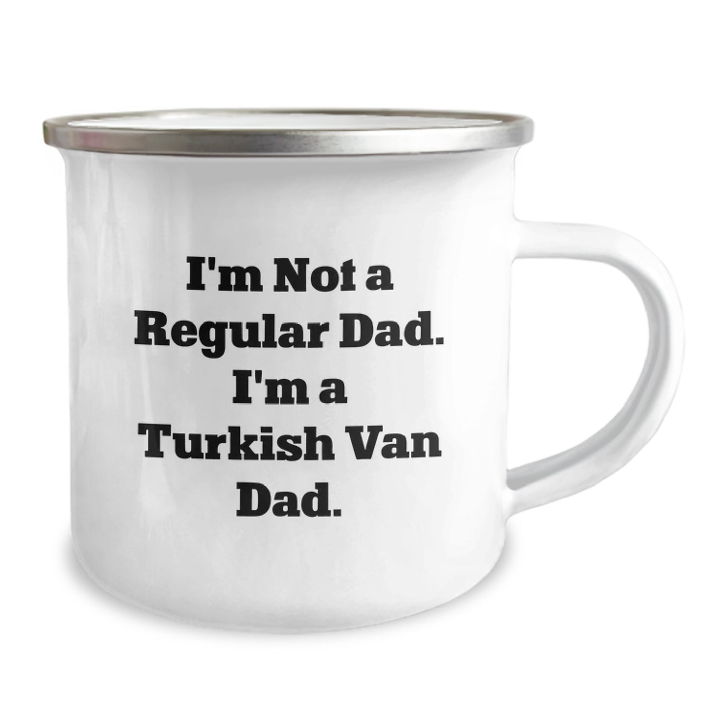 Funny Turkish Van Cat Dad Gifts for Men from Family - Birthday Unique Camping Mug - Image 2
