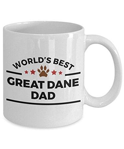 Spring Pet Products World's Best Great Dane Dad - Funny Great Dane Lover White Ceramic Mug, Gift for Dog Moms, Dads, and Pet Parents - Mallard Moon Gift Shop