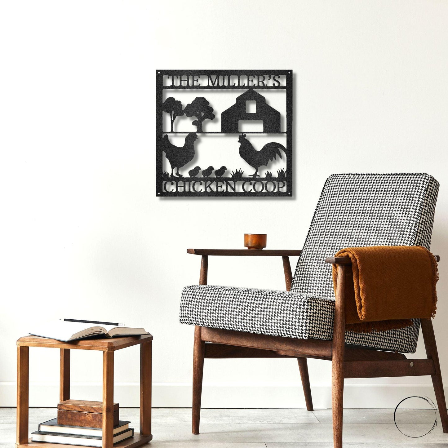 Chicken Coop Custom Monogram Metal Art Wall Sign - Mallard Moon Gift Shop