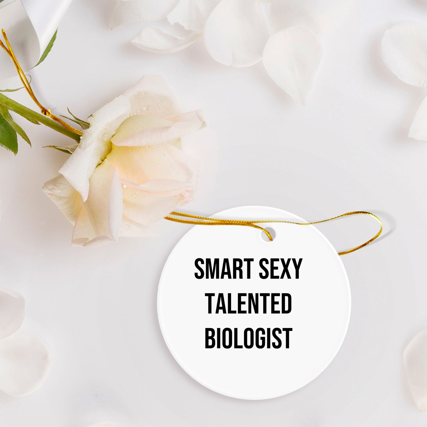 Smart Sexy Talented Biologist Circle Ornament Gifts for Biologist Friends and Family, Funny Christmas Memorable Present - Mallard Moon
