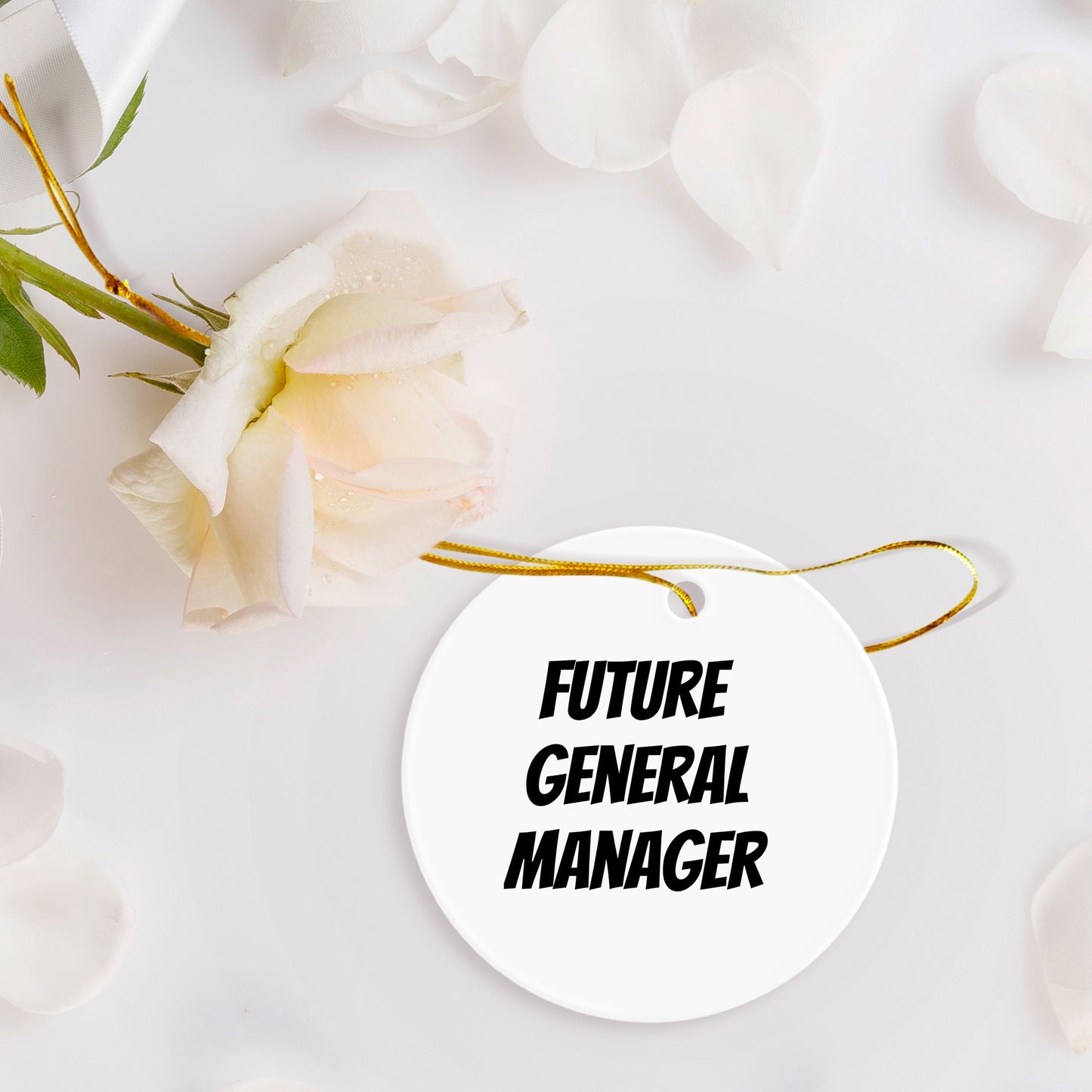 Funny General Manager Christmas Unique Circle Ornament - Future General Manager Gifts - Mallard Moon
