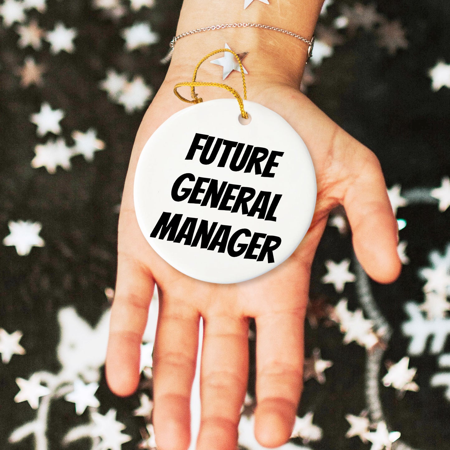 Funny General Manager Christmas Unique Circle Ornament - Future General Manager Gifts - Mallard Moon