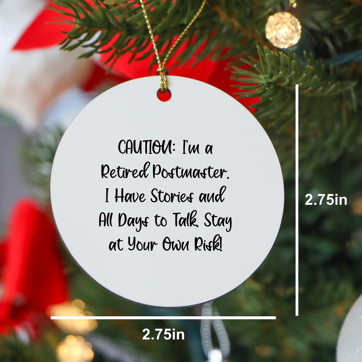 Postmaster's Wisdom Circle Ornament, Funny Quote Christmas Unique Postmaster Gifts