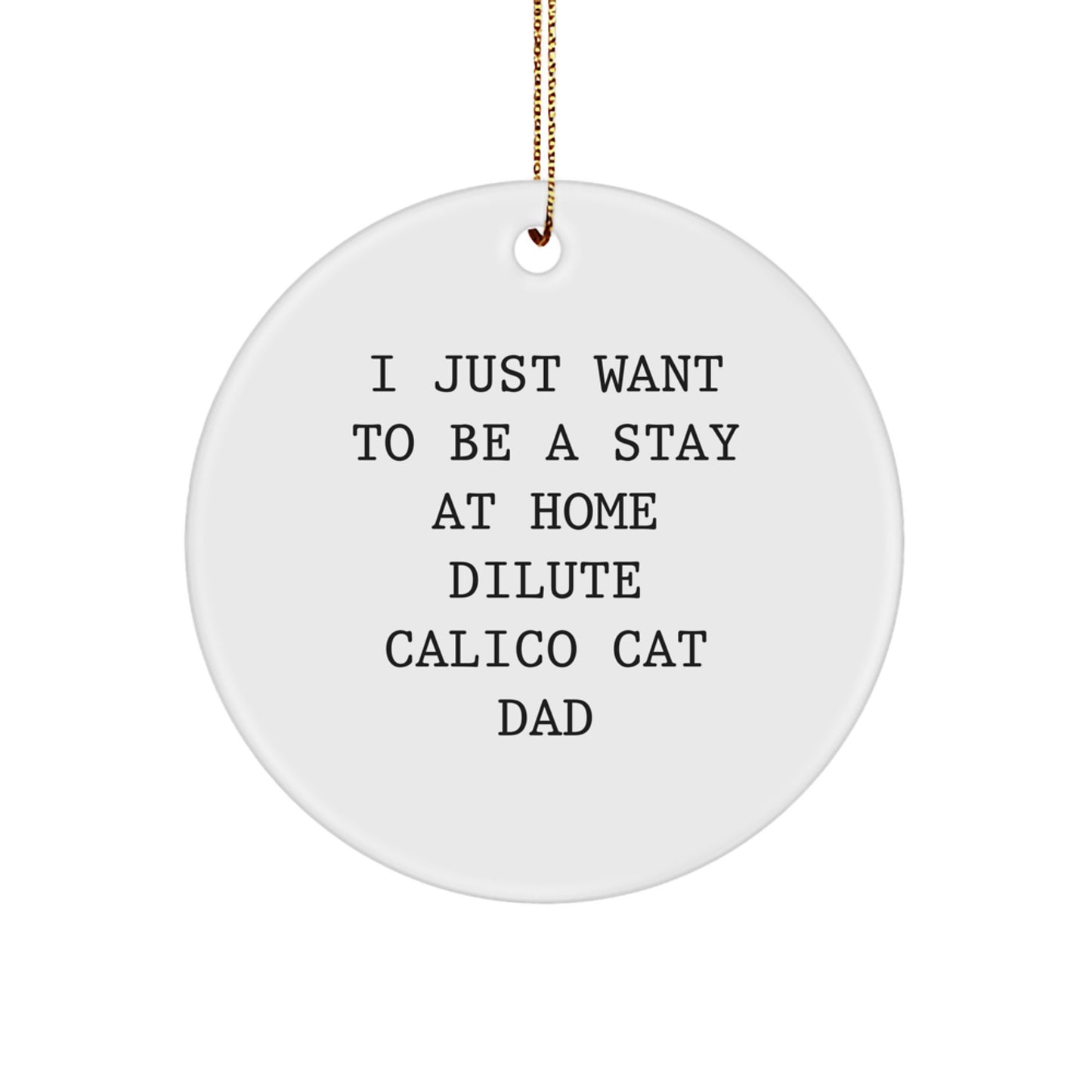 Dilute Calico Cat Dad's Funny Gift, I Just Want To Be A Stay At Home Dilute Calico Cat Dad, Circle Ornament for Christmas, Gifts from Men to Friends